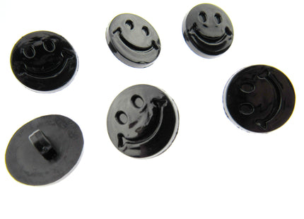 Round Happy Face Buttons 15mm Smiley Face Plastic Button with Shank - (CN32) - ThreadandTrimmings
