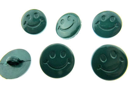 Round Happy Face Buttons 15mm Smiley Face Plastic Button with Shank - (CN32) - ThreadandTrimmings