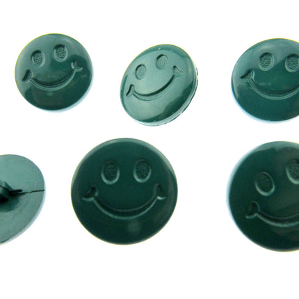 Round Happy Face Buttons 15mm Smiley Face Plastic Button with Shank - (CN32) - ThreadandTrimmings