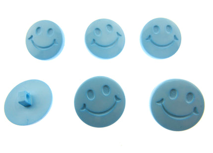 Round Happy Face Buttons 15mm Smiley Face Plastic Button with Shank - (CN32) - ThreadandTrimmings