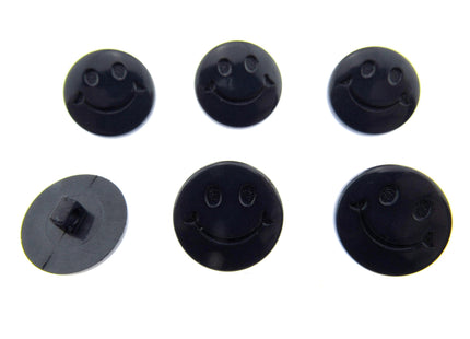 Round Happy Face Buttons 15mm Smiley Face Plastic Button with Shank - (CN32) - ThreadandTrimmings