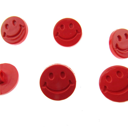 Round Happy Face Buttons 15mm Smiley Face Plastic Button with Shank - (CN32) - ThreadandTrimmings