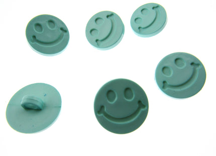 Round Happy Face Buttons 15mm Smiley Face Plastic Button with Shank - (CN32) - ThreadandTrimmings