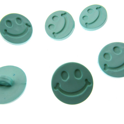Round Happy Face Buttons 15mm Smiley Face Plastic Button with Shank - (CN32) - ThreadandTrimmings