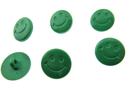 Round Happy Face Buttons 15mm Smiley Face Plastic Button with Shank - (CN32) - ThreadandTrimmings