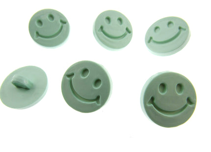 Round Happy Face Buttons 15mm Smiley Face Plastic Button with Shank - (CN32) - ThreadandTrimmings
