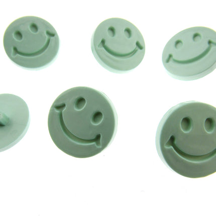 Round Happy Face Buttons 15mm Smiley Face Plastic Button with Shank - (CN32) - ThreadandTrimmings