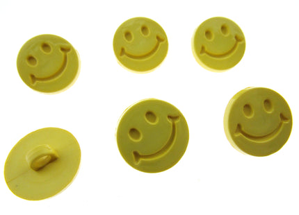 Round Happy Face Buttons 15mm Smiley Face Plastic Button with Shank - (CN32) - ThreadandTrimmings