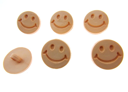 Round Happy Face Buttons 15mm Smiley Face Plastic Button with Shank - (CN32) - ThreadandTrimmings