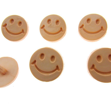 Round Happy Face Buttons 15mm Smiley Face Plastic Button with Shank - (CN32) - ThreadandTrimmings