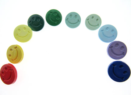 Round Happy Face Buttons 15mm Smiley Face Plastic Button with Shank - (CN32) - ThreadandTrimmings