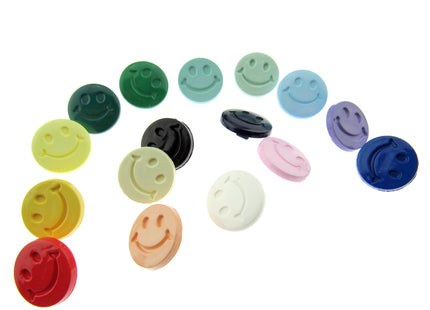 Round Happy Face Buttons 15mm Smiley Face Plastic Button with Shank - (CN32) - ThreadandTrimmings