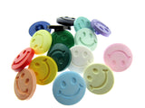Round Happy Face Buttons- 15mm Smiley Face Plastic Button with Shank - (CN32)