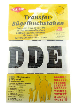 Iron On Letters Numbers & Special Characters in Black or White 44 pcs K790