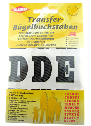 Iron On Letters Numbers & Special Characters in Black or White 44 pcs K790