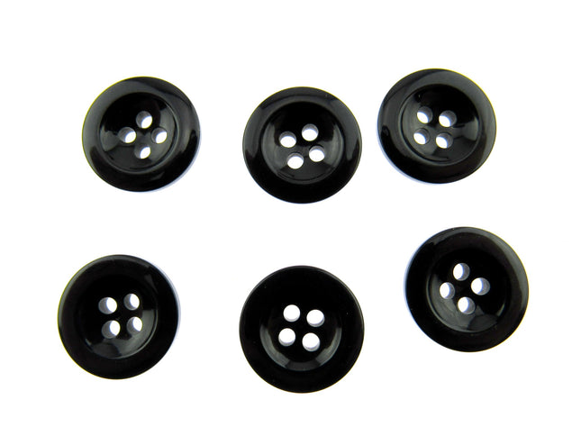 Round Trouser Buttons with Four Holes 18mm (11/16") 7 Colours Available P102 - ThreadandTrimmings
