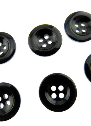 Round Trouser Buttons with Four Holes 18mm (11/16") 7 Colours Available P102 - ThreadandTrimmings