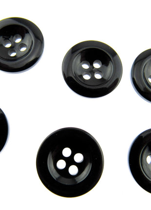 Round Trouser Buttons with Four Holes 18mm (11/16") 7 Colours Available P102 - ThreadandTrimmings