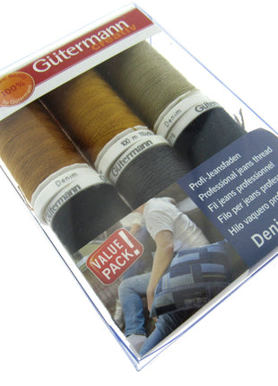 Gutermann Sewing Denim Thread Collection Professional Jeans Thread 6x100m Reels - ThreadandTrimmings
