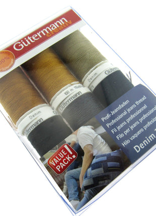 Gutermann Sewing Denim Thread Collection Professional Jeans Thread 6x100m Reels - ThreadandTrimmings
