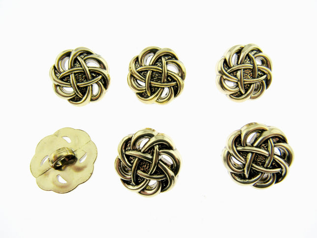 Celtic Style Filigree Button Antique Gold Plastic With Shank 18mm/20mm CX15