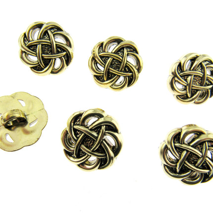 Celtic Style Filigree Button Antique Gold Plastic With Shank 18mm/20mm CX15