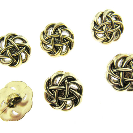 Celtic Style Filigree Button Antique Gold Plastic With Shank 18mm/20mm CX15