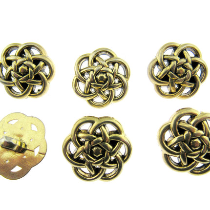 Celtic Style Filigree Button Antique Gold Plastic With Shank 18mm/20mm CX15