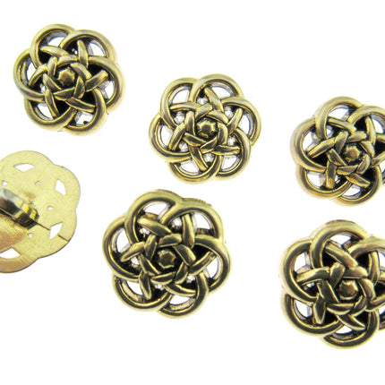 Celtic Style Filigree Button Antique Gold Plastic With Shank 18mm/20mm CX15