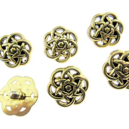 Celtic Style Filigree Button Antique Gold Plastic With Shank 18mm/20mm CX15