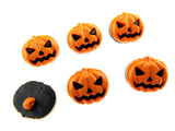 Orange Pumpkin Halloween Button - Scary Angry Face - With Shank - 18mm - 611428