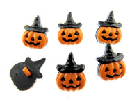 20mm Halloween Button with Smiley Face & Witches Hat 612034