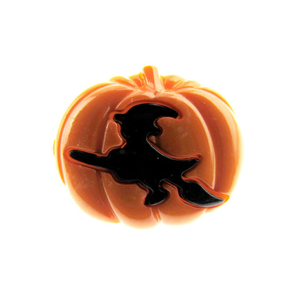 Halloween Pumpkin & Flying Witch Buttons - 25mm with Shank 585634