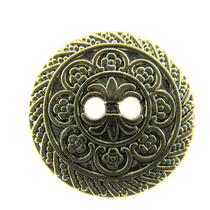 Round Antique Gold Oriental Button  Plastic 2 Hole Sew Through 15mm/25mm CX5 - ThreadandTrimmings
