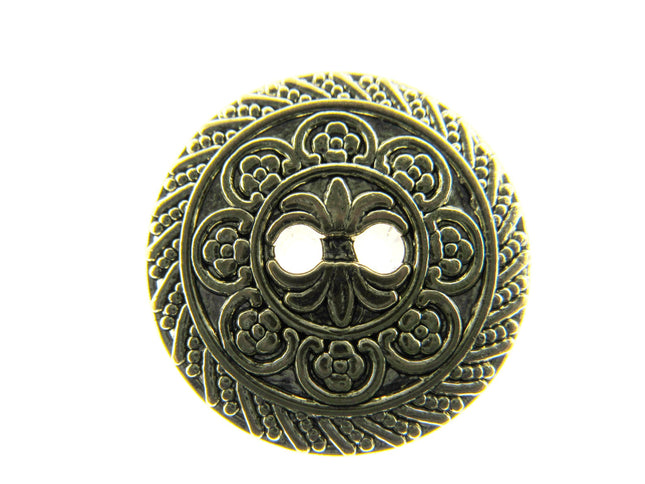 Round Antique Gold Oriental Button  Plastic 2 Hole Sew Through 15mm/25mm CX5 - ThreadandTrimmings