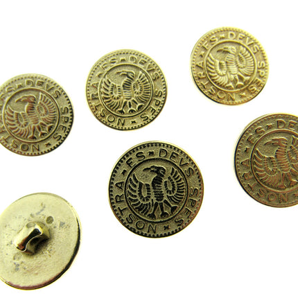 Round Gold Roman Button Coin Plastic Shank 15mm/18mm CX36 - ThreadandTrimmings