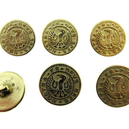 Round Gold Roman Button Coin Plastic Shank 15mm/18mm CX36 - ThreadandTrimmings