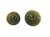 Round Gold Roman Coin Plastic Shank Button - 15mm/18mm - CX36