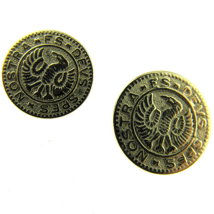 Round Gold Roman Button Coin Plastic Shank 15mm/18mm CX36 - ThreadandTrimmings