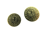 Round Gold Roman Coin Plastic Shank Button - 15mm/18mm - CX36