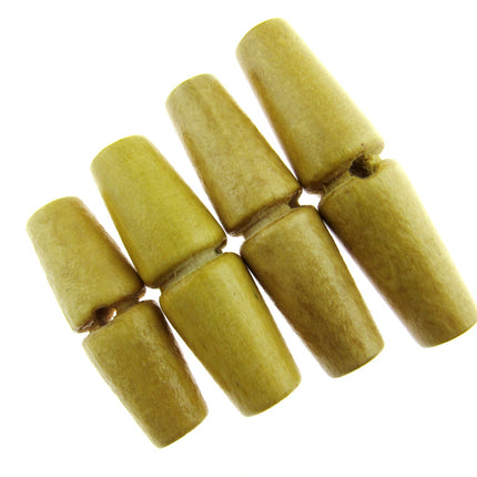 Natural Wooden Toggle Buttons for Duffle Coats Single Drilled Hole 4 Sizes  CW21 - ThreadandTrimmings