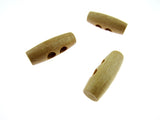 Hard Wooden Toggle - 2 Hole - Drilled - 4 Sizes - 20mm, 25mm, 30mm, 35mm - CW32