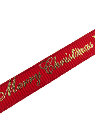 Merry Christmas Grosgrain Ribbon Snowflake 9mm - x 3m Length Red or Green 55098