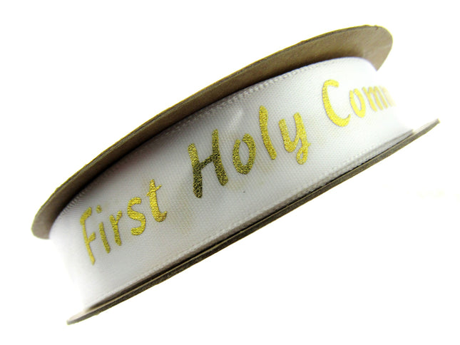 First Holy Communion Ribbon - x 3m Lengths - Silver/Gold - 20mm Wide Last Supper - ThreadandTrimmings