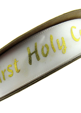 First Holy Communion Ribbon - x 3m Lengths - Silver/Gold - 20mm Wide Last Supper - ThreadandTrimmings