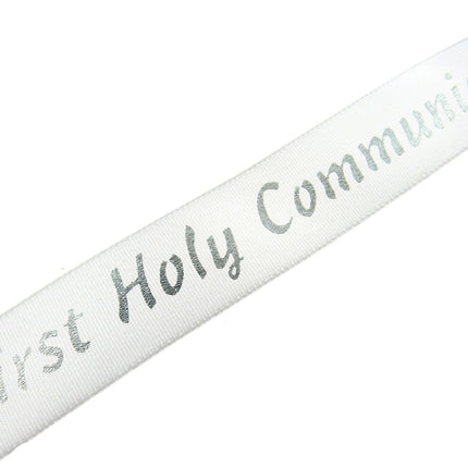 First Holy Communion Ribbon - x 3m Lengths - Silver/Gold - 20mm Wide Last Supper - ThreadandTrimmings