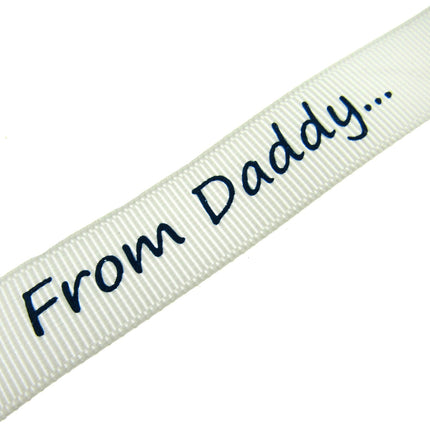 3m x "From Mummy" & "From Daddy" 16mm Wide on Cream Grosgrain Ribbon 54555