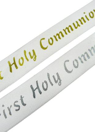 First Holy Communion Ribbon - x 3m Lengths - Silver/Gold - 20mm Wide Last Supper - ThreadandTrimmings