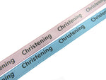 Thin Christening Ribbon - 3m x Blue or Pink Christening Ribbon - 6mm Wide