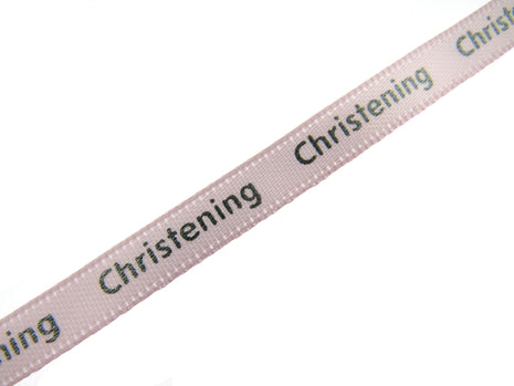 Christening Ribbon - 3m x Blue or Pink Christening Ribbon - 6mm Wide